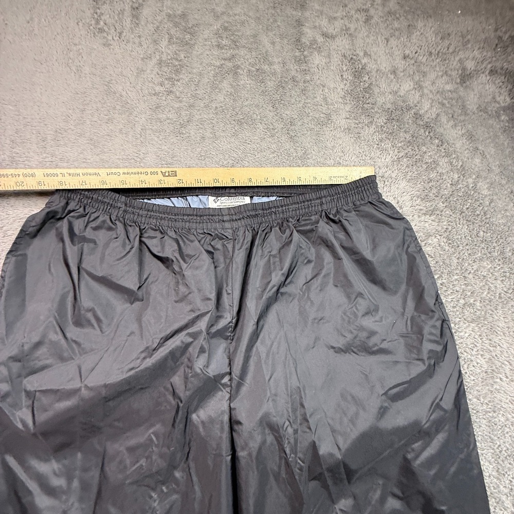 Columbia Waterproof Packable Rain Pants Mens XXL Nylon Shell Black Elastic Waist - Picture 9 of 9